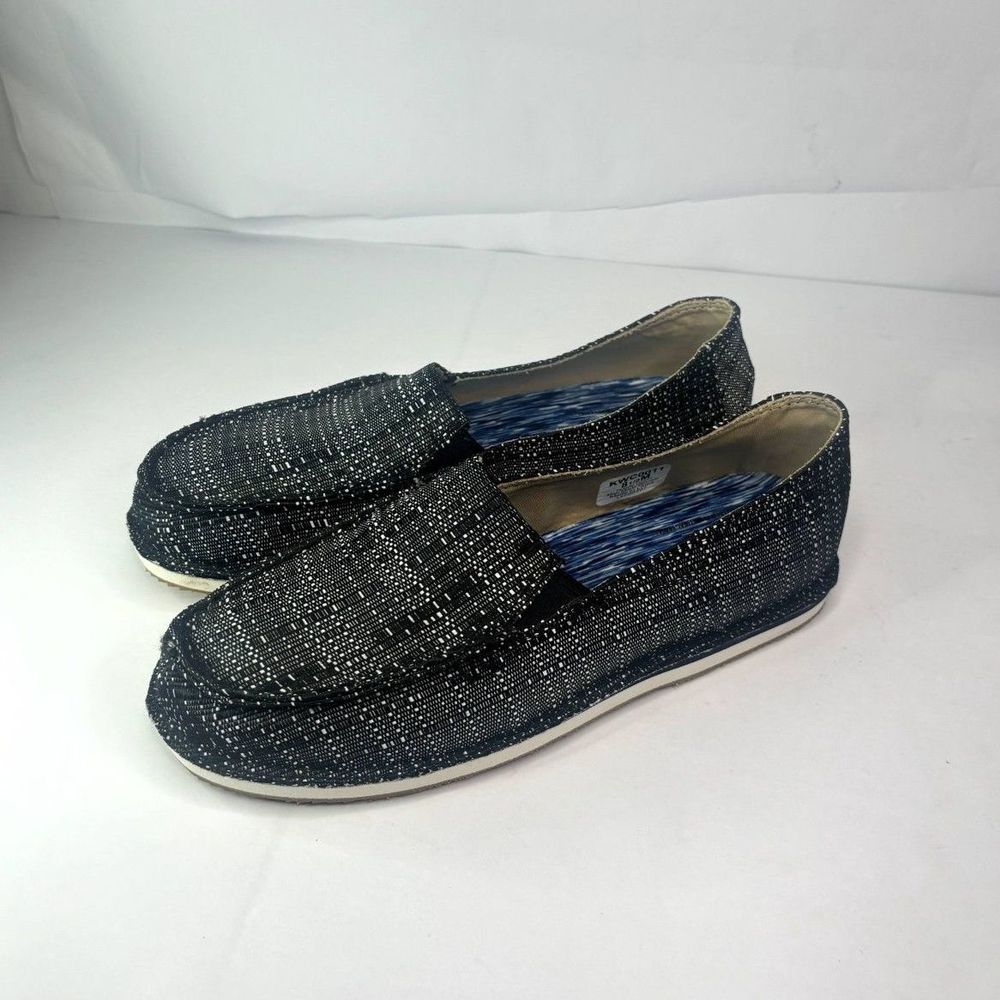 Wrangler Low Top Textured Slip On Loafers Black Multicolor Comfy Womens